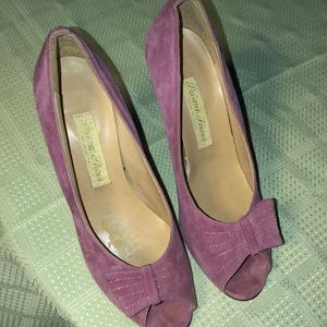 Prima Shoes Women’s Lilac Suede Open Toe Heels